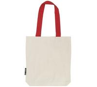 Neutral® Baumwolltasche Einkaufstasche Shopper Kontrastfarbene Henkel Natur/Rot