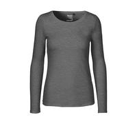 Neutral Bio-Damen-Langarmshirt mit Rundhalsaussschnitt dark heather, Gr. XS