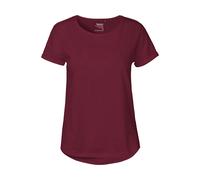 Neutral Bio-Damen-T-Shirt mit Roll-Up-Ärmeln, bordeaux, Gr. XXL