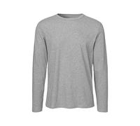 Neutral Bio-Herren-Langarmshirt mit Rundhalsaussschnitt grau, Gr. S
