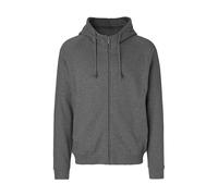 Neutral Bio-Unisex-Zip-Hoodie mit verstecktem Reißverschluss, dark heather, Gr. XS