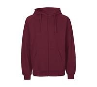 Neutral Bio-Unisex-Zip-Hoodie 'Tiger Cotton' mit gebürstetem Fleece, bordeaux, Gr. M