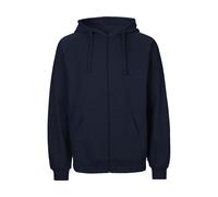 Neutral Bio-Unisex-Zip-Hoodie 'Tiger Cotton' mit gebürstetem Fleece, navy, Gr. 3XL