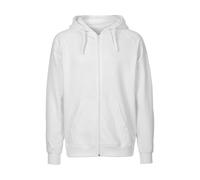Neutral Bio-Unisex-Zip-Hoodie 'Tiger Cotton' mit gebürstetem Fleece, white, Gr. XL