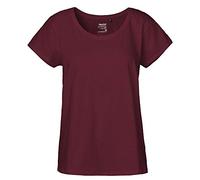 Neutral Damen Loose Fit T-Shirt aus 100% Bio- und Fairtrade-Baumwolle | Lässig, Komfortabel und Nachhaltig | Perfekt für Freizeit und Alltag | Bordeaux, M