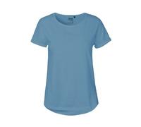 Neutral Damen T-Shirt mit umgeschlagenen ärmeln aus Bio-Fairtrade-Baumwolle - Dusty indigo | XS