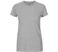 Neutral Damen T-Shirt Ladies Fit - Bio, Rundhalsausschnitt - Sport grau Gr. L