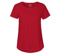 Neutral Damen T-Shirt mit umgeschlagenen ärmeln aus Bio-Fairtrade-Baumwolle - Rot | S