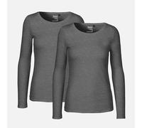 Neutral® Doppelpack Long Sleeve Shirt - Bio-Baumwolle Dunkelgrau meliert S