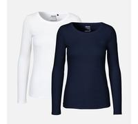 Neutral® Doppelpack Long Sleeve Shirt - Bio-Baumwolle Navy / Weiss XXL
