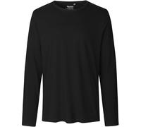 Neutral Bio-Herren-Langarmshirt mit Rundhalsaussschnitt schwarz, Gr. S