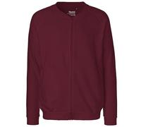 Neutral® Herren Unisex Sweatjacke ohne Kapuze Bordeaux S