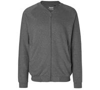 Neutral® Herren Unisex Sweatjacke ohne Kapuze Dunkelgrau Meliert 3XL