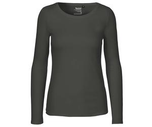 Neutral Langärmeliges Damen T-Shirt aus Bio-Fairtrade-Baumwolle - Kohle | XL