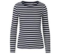 Neutral Langärmeliges Damen T-Shirt aus Bio-Fairtrade-Baumwolle - Weiß / dunkelblau | M