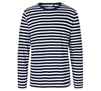 Neutral Langärmeliges Herren T-Shirt aus Bio-Fairtrade-Baumwolle - Weiß / dunkelblau | 3XL