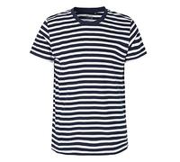 Neutral Mens Fitted T-Shirt, Größe:S, Farbe:White - Navy (Striped)
