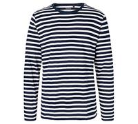 Neutral Mens Long Sleeve T-Shirt, Größe:S, Farbe:White - Navy (Striped)