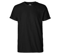 Neutral Bio-Herren-T-Shirt mit Roll-Up-Ärmeln, schwarz, Gr. M