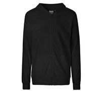 Neutral® Unisex Jersey (T-Shirt Stoff) College Hoodie Hoody Kapuzenpullover Sweatjacke Schwarz S