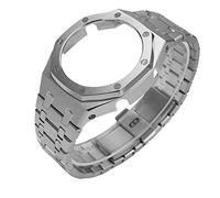 Neuupesen Uhrengehäuse aus Edelstahl mit Metallband - kompatibel mit GA-2100/GA-2110/GA-B2100 - Gen 5 Ersatzzubehör (Gen.5, silberfarbenes Metallset)