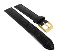 Nevada Uhrenarmband Kalbsleder Kroko-Prägung schwarz - Kurze Länge