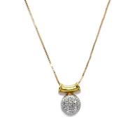 Never Say Never Anhänger aus 18-karätigem Gold mit Diamanten 0,07 Karat und verstellbarer Venezianerkette, 45 cm, minimalistische Eleganz für Damen