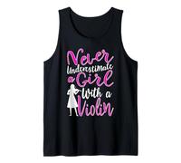 Never Underestimate a Girl with a Violin Zitat für Violine Tank Top