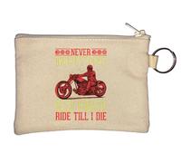 Never Underestimate Old Biker Ride Till I Die Schlüsselanhänger, Münzbörse, Beige