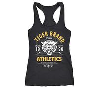 Neverless Cooles Damen Tank-Top Tiger Brand Tokyo Supply Japan Athletic Sport Muskelshirt Muscle Shirt Schwarz-gelb M