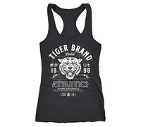 Neverless Cooles Damen Tank-Top Tiger Brand Tokyo Supply Japan Athletic Sport Muskelshirt Muscle Shirt schwarz-weiß L