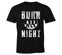 Neverless Cooles Herren Party T-Shirt Burn All Night Slim Fit schwarz XL