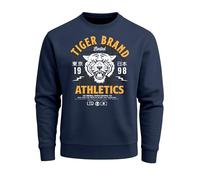 Neverless Cooles Herren Sweatshirt Tiger Brand Tokyo Supply Japan Athletic Sport Muskelshirt Muscle Shirt Navy-gelb XL