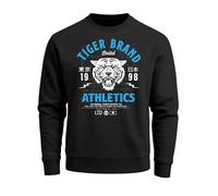 Neverless Cooles Herren Sweatshirt Tiger Brand Tokyo Supply Japan Athletic Sport Muskelshirt Muscle Shirt Schwarz-Tuerkis XL