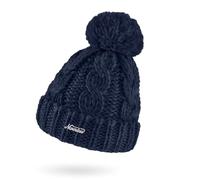 Neverless® Damen Mütze Grobstrick Strick-Bommel Pudelmütze Zopfstrickmuster Wintermütze Umschlag
