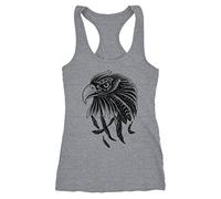 Neverless Damen Tank-Top Adler Motiv Racerback grau L