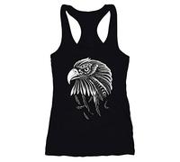 Neverless Damen Tank-Top Adler Motiv Racerback Schwarz XL