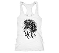 Neverless Damen Tank-Top Adler Motiv Racerback Weiss M