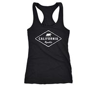 Neverless® Damen Tank-Top California Republic Bear Badge Bär Sunshine State USA Racerback schwarz L