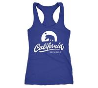Neverless Damen Tank-Top California Republic Bear Kalifornien Bär Sommer Racerback blau M