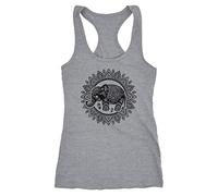 Neverless Damen Tank-Top Mandala Elefant Prrintshirt Aufdruck Slim Fit Racerback Grau M