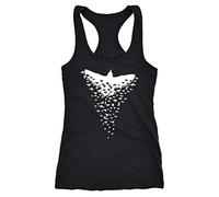 Neverless® Damen Tank-Top Rabe Vogel-Schwarm Tiermotiv Printshirt Racerback schwarz L