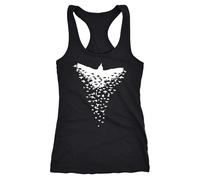 Neverless® Damen Tank-Top Rabe Vogel-Schwarm Tiermotiv Printshirt Racerback Schwarz S