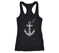 Neverless Damen Tank-Top Vogel Anker Anchor Birds Racerback Trägertop Trägershirt Ringertop Sport-Top schwarz L