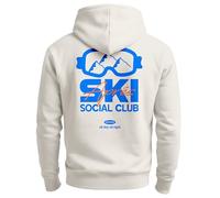 Neverless® Herren Hoodie Backprint Après Ski Social Club Skifahren Snowboarden Kapuzen-Pullover Männer Fashion Streetstyle Urban-Grey L