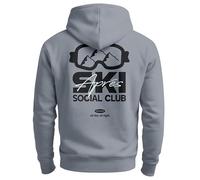 Neverless® Herren Hoodie Backprint Après Ski Social Club Skifahren Snowboarden Kapuzen-Pullover Männer Fashion Streetstyle Convoy-Grey XL