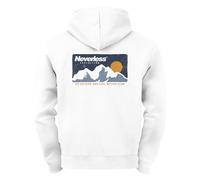 Neverless® Herren Hoodie Backprint Berge Wandern Berg-Grafik Vintage Retro Style Kapuzen-Pullover Männer Fashion Streetstyle Weiss XXL
