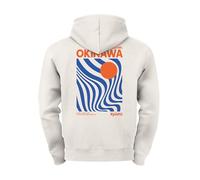 Neverless® Herren Hoodie Okinawa Kyūshū | Kapuzenpullover mit Sonne Welle Print Vintage Japan Style Retro Grafik Print Urban-Grey M