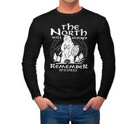 Neverless® Herren Longsleeve Bär Wiking Adventure Runen The North Natur Print Aufdruck Langarm-Shirt Fashion Streetstyle Schwarz S