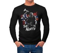 Neverless® Herren Longsleeve The North Wikinger Berserker Norwegen Valhalla Odin Ragnar Langarm-Shirt Fashion Streetstyle Schwarz S